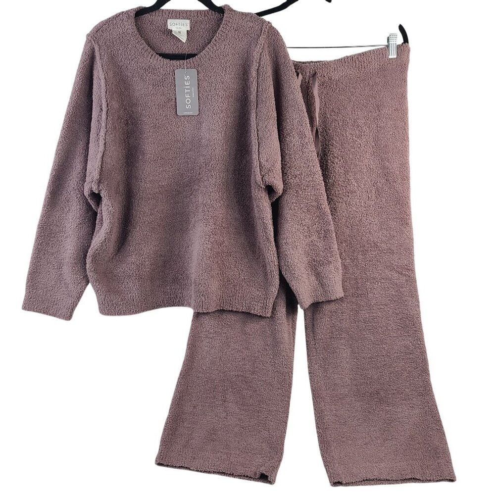 NWT Softies Reverse Seam Marshmallow Lounge Set Driftwood Pink L 2-Piece
